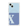 プレミアムスクエアケース with MagSafe［ オリジナル - initial two tone - X blue ］