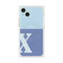 プレミアムスクエアケース with MagSafe［ オリジナル - initial two tone - X blue ］