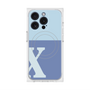 プレミアムスクエアケース with MagSafe［ オリジナル - initial two tone - X blue ］