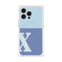 プレミアムスクエアケース with MagSafe［ オリジナル - initial two tone - X blue ］