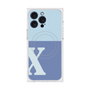 プレミアムスクエアケース with MagSafe［ オリジナル - initial two tone - X blue ］