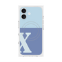 プレミアムスクエアケース with MagSafe［ オリジナル - initial two tone - X blue ］