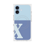 プレミアムスクエアケース with MagSafe［ オリジナル - initial two tone - X blue ］