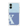 プレミアムスクエアケース with MagSafe［ オリジナル - initial two tone - X blue ］