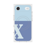 プレミアムスクエアケース with MagSafe［ オリジナル - initial two tone - X blue ］