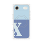 プレミアムスクエアケース with MagSafe［ オリジナル - initial two tone - X blue ］