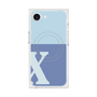プレミアムスクエアケース with MagSafe［ オリジナル - initial two tone - X blue ］