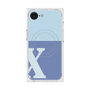 プレミアムスクエアケース with MagSafe［ オリジナル - initial two tone - X blue ］
