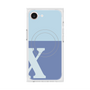 プレミアムスクエアケース with MagSafe［ オリジナル - initial two tone - X blue ］