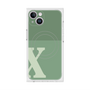 プレミアムスクエアケース with MagSafe［ オリジナル - initial two tone - X green ］