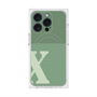 プレミアムスクエアケース with MagSafe［ オリジナル - initial two tone - X green ］