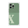 プレミアムスクエアケース with MagSafe［ オリジナル - initial two tone - X green ］