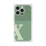 プレミアムスクエアケース with MagSafe［ オリジナル - initial two tone - X green ］