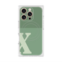 プレミアムスクエアケース with MagSafe［ オリジナル - initial two tone - X green ］