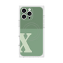 プレミアムスクエアケース with MagSafe［ オリジナル - initial two tone - X green ］