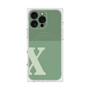 プレミアムスクエアケース with MagSafe［ オリジナル - initial two tone - X green ］