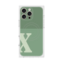 プレミアムスクエアケース with MagSafe［ オリジナル - initial two tone - X green ］