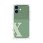 プレミアムスクエアケース with MagSafe［ オリジナル - initial two tone - X green ］