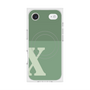 プレミアムスクエアケース with MagSafe［ オリジナル - initial two tone - X green ］