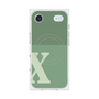 プレミアムスクエアケース with MagSafe［ オリジナル - initial two tone - X green ］