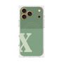 プレミアムスクエアケース with MagSafe［ オリジナル - initial two tone - X green ］