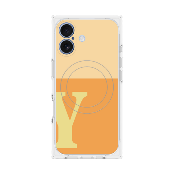 プレミアムスクエアケース with MagSafe［ オリジナル - initial two tone - Y orange ］