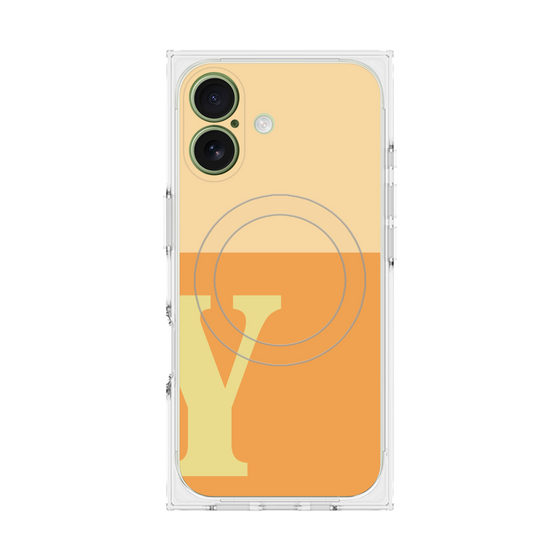 プレミアムスクエアケース with MagSafe［ オリジナル - initial two tone - Y orange ］
