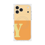 プレミアムスクエアケース with MagSafe［ オリジナル - initial two tone - Y orange ］
