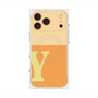 プレミアムスクエアケース with MagSafe［ オリジナル - initial two tone - Y orange ］