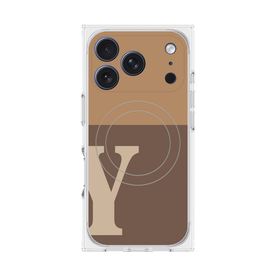 プレミアムスクエアケース with MagSafe［ オリジナル - initial two tone - Y brown ］