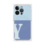 プレミアムスクエアケース with MagSafe［ オリジナル - initial two tone - Y blue ］