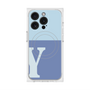 プレミアムスクエアケース with MagSafe［ オリジナル - initial two tone - Y blue ］