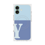 プレミアムスクエアケース with MagSafe［ オリジナル - initial two tone - Y blue ］