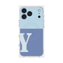 プレミアムスクエアケース with MagSafe［ オリジナル - initial two tone - Y blue ］