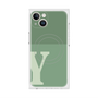 プレミアムスクエアケース with MagSafe［ オリジナル - initial two tone - Y green ］