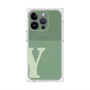 プレミアムスクエアケース with MagSafe［ オリジナル - initial two tone - Y green ］