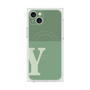 プレミアムスクエアケース with MagSafe［ オリジナル - initial two tone - Y green ］