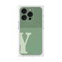 プレミアムスクエアケース with MagSafe［ オリジナル - initial two tone - Y green ］