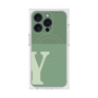 プレミアムスクエアケース with MagSafe［ オリジナル - initial two tone - Y green ］