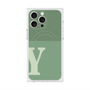 プレミアムスクエアケース with MagSafe［ オリジナル - initial two tone - Y green ］