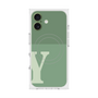 プレミアムスクエアケース with MagSafe［ オリジナル - initial two tone - Y green ］