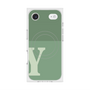 プレミアムスクエアケース with MagSafe［ オリジナル - initial two tone - Y green ］