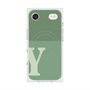 プレミアムスクエアケース with MagSafe［ オリジナル - initial two tone - Y green ］