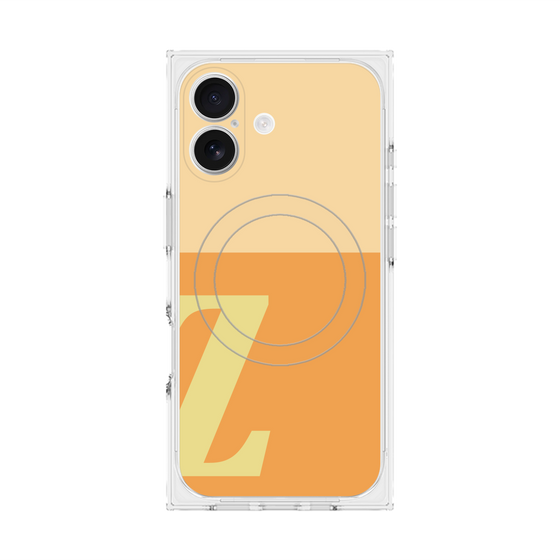 プレミアムスクエアケース with MagSafe［ オリジナル - initial two tone - Z orange ］
