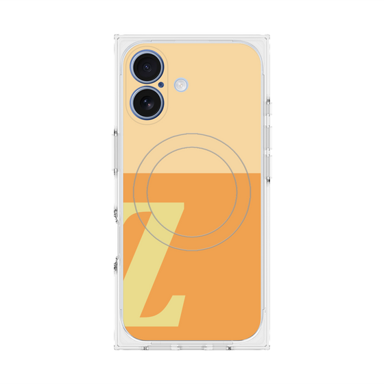 プレミアムスクエアケース with MagSafe［ オリジナル - initial two tone - Z orange ］