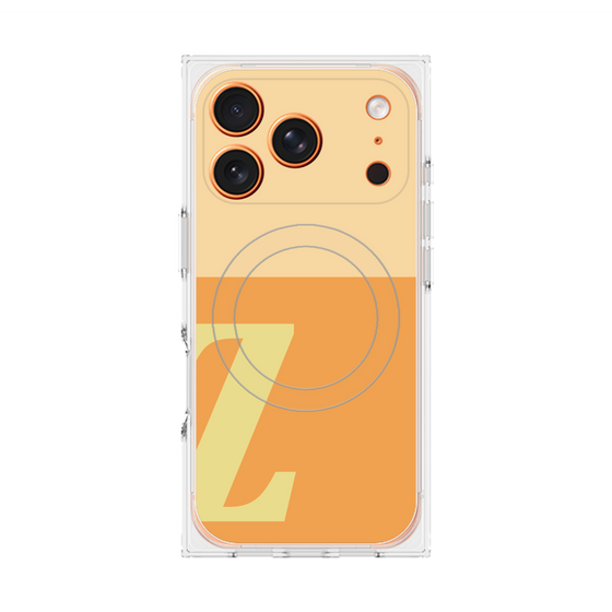 プレミアムスクエアケース with MagSafe［ オリジナル - initial two tone - Z orange ］