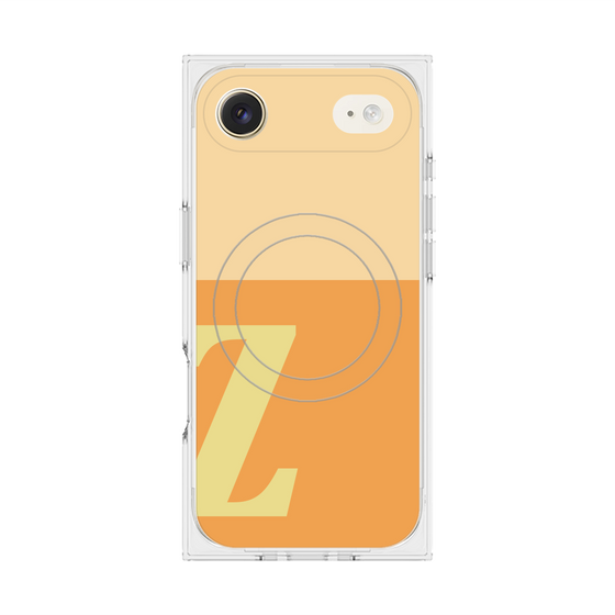 プレミアムスクエアケース with MagSafe［ オリジナル - initial two tone - Z orange ］