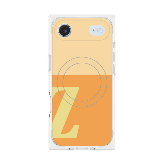 プレミアムスクエアケース with MagSafe［ オリジナル - initial two tone - Z orange ］