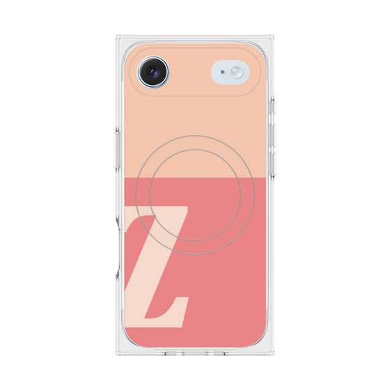 プレミアムスクエアケース with MagSafe［ オリジナル - initial two tone - Z pink ］