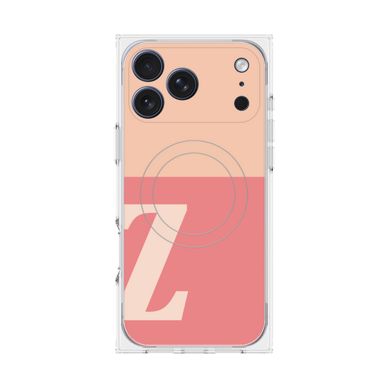 プレミアムスクエアケース with MagSafe［ オリジナル - initial two tone - Z pink ］